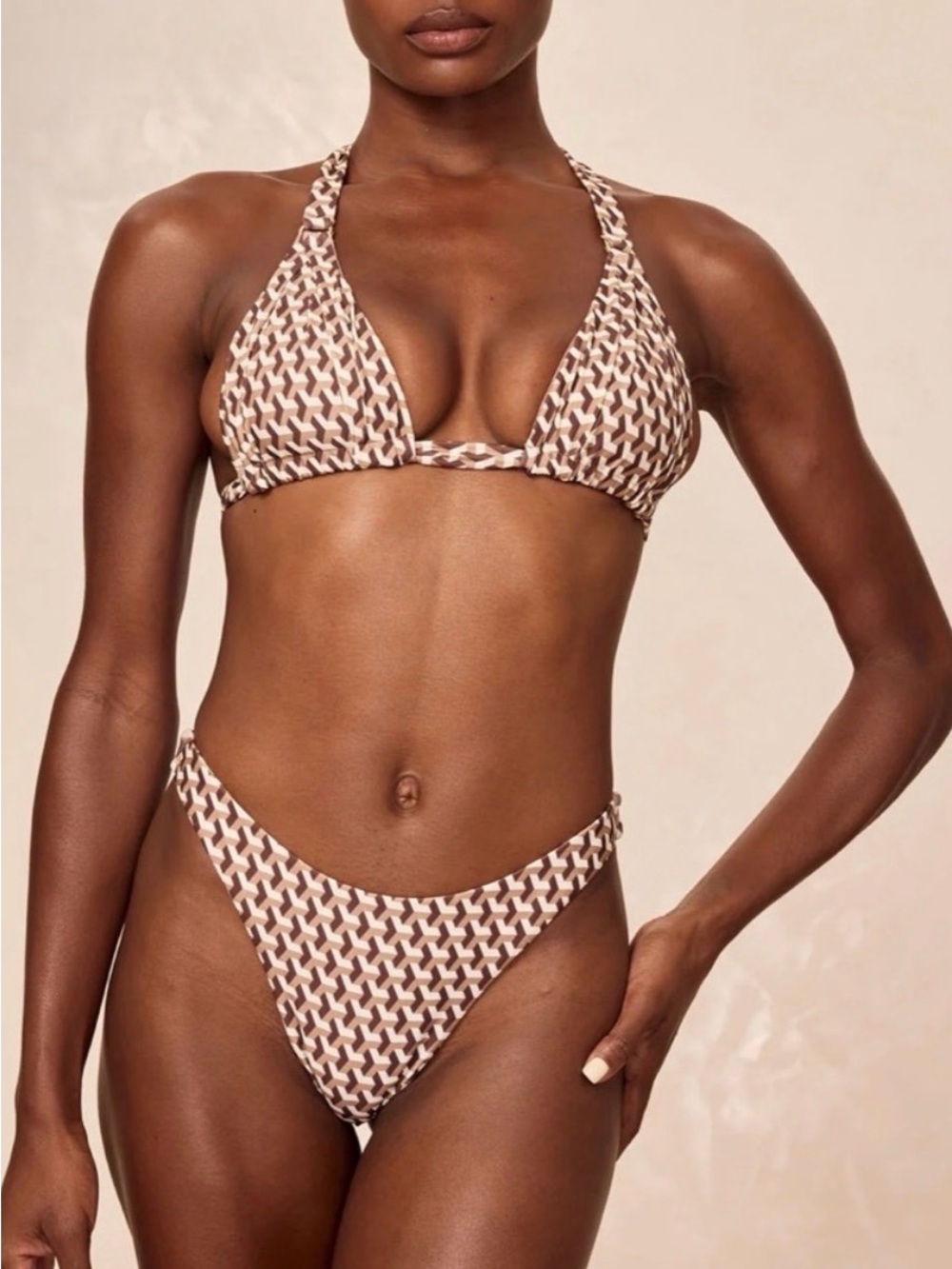 Monday Swimwear Husk Geo Patterned Bikini Set